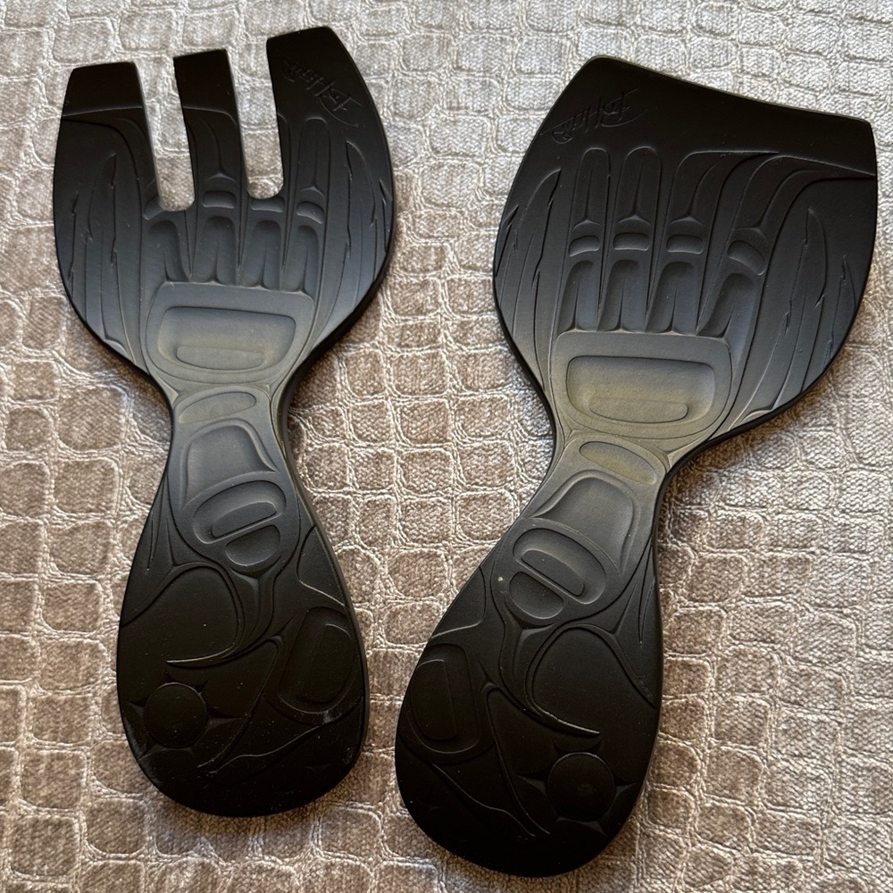 Recycled glass salad servers by Bill Helin - NIB